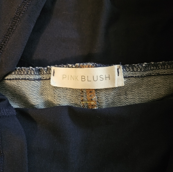 Pinkblush Blue Distressed Maternity Jean Shorts - Picture 2 of 3